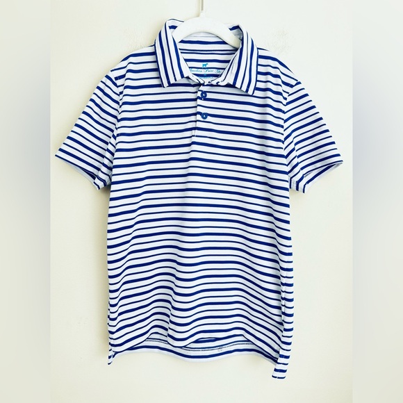 Southern Point Boys Performance Polo blue stripe M - Picture 1 of 6